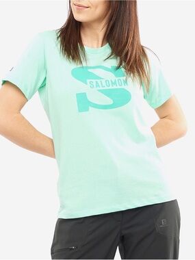 NWT Salomon Women's Mint Graphic Logo Tee